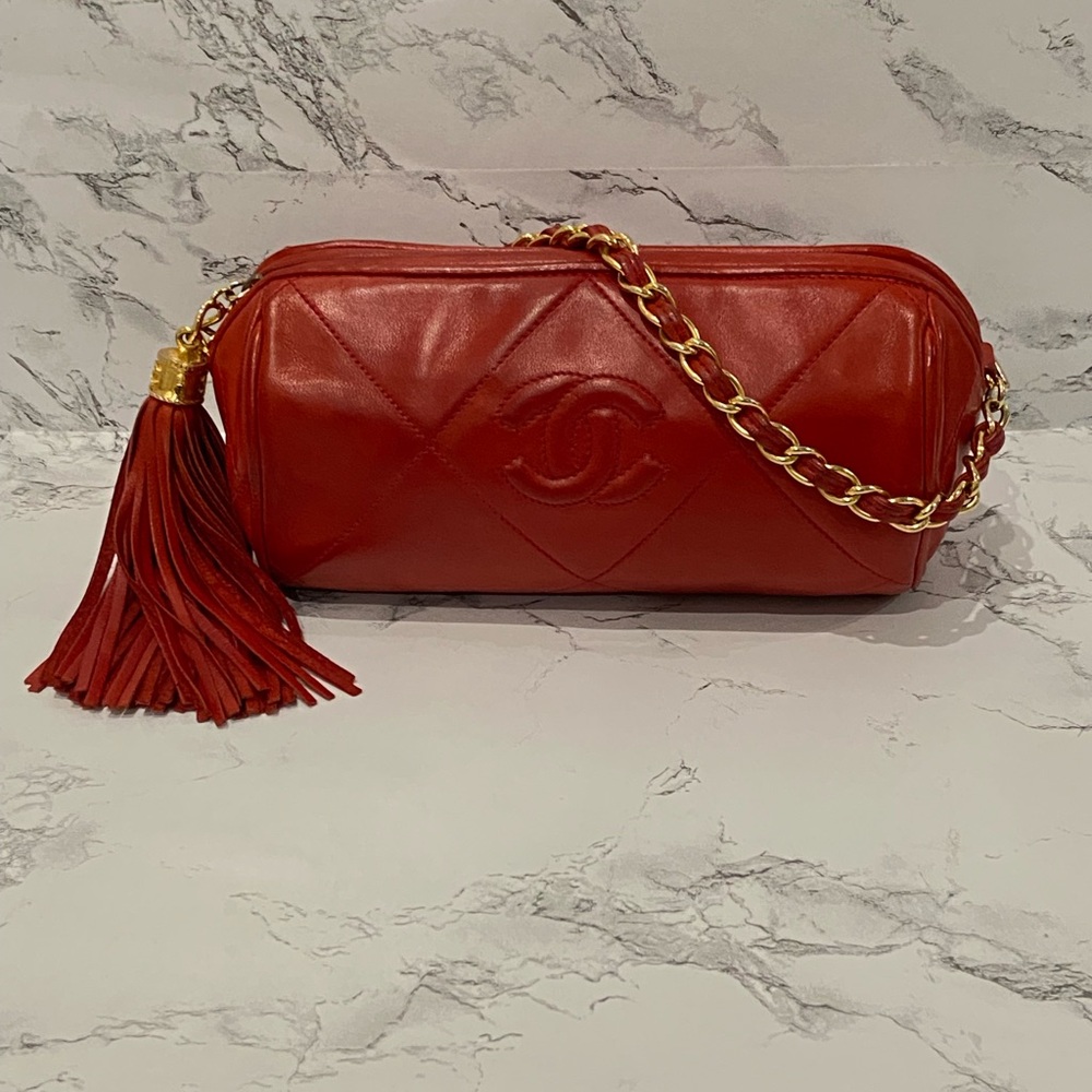 Pre loved Chanel Coco Matelasse fringe shoulder bag